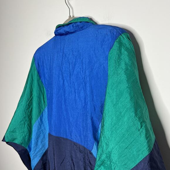 Vintage‎ Robert Scott Ltd Jacket Mens XL Blue Green Colorblock Windbreaker 90s - Picture 7 of 9